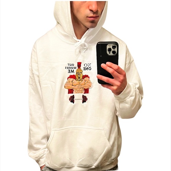 Spartans No One Out Works Me White Hoodie - Picture 3 of 6